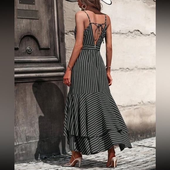 Boho striped ruffle trim maxi dress - Picture 9 of 16